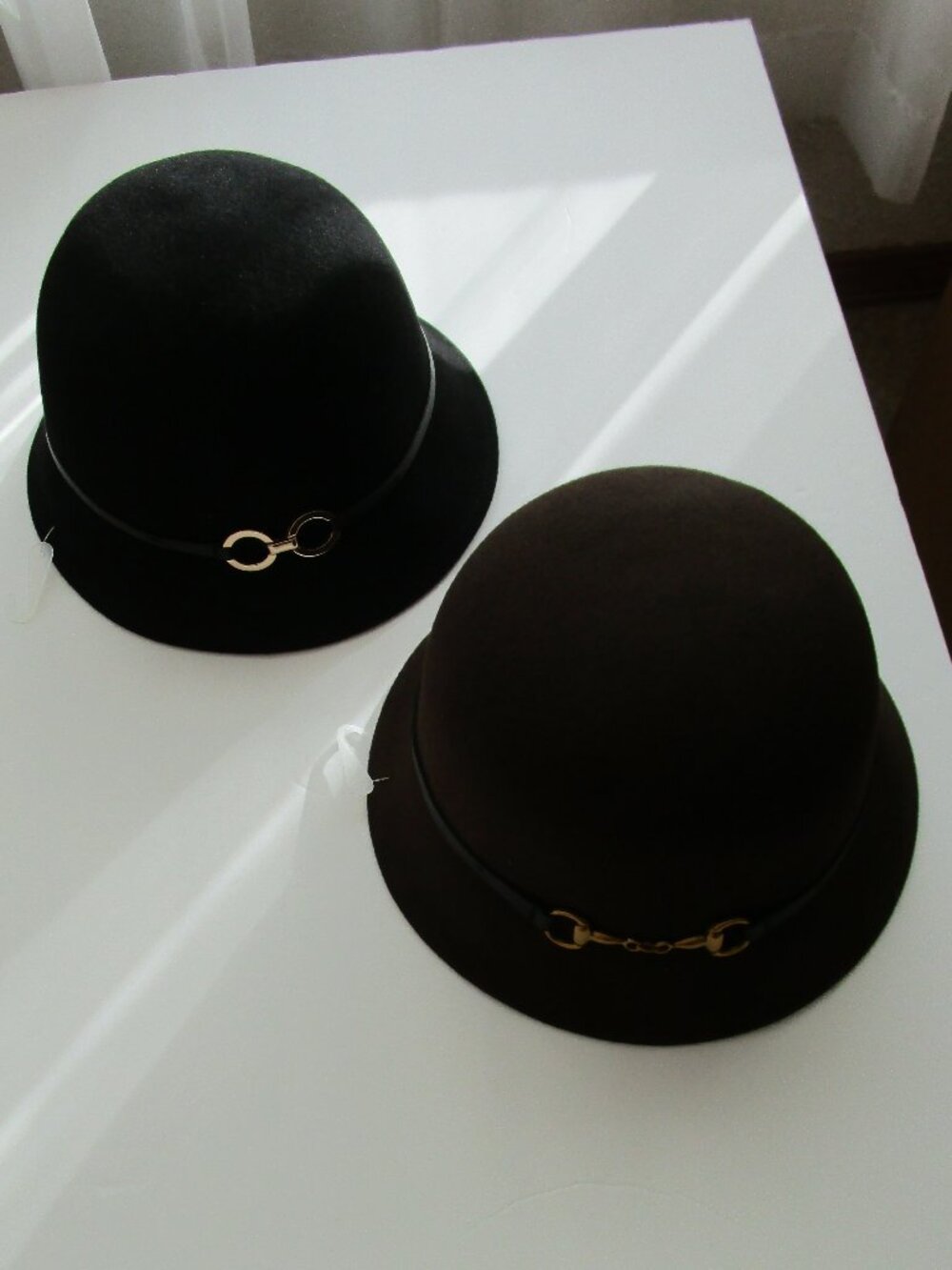 2 Liz Claiborne Cloche Hats - black & brown